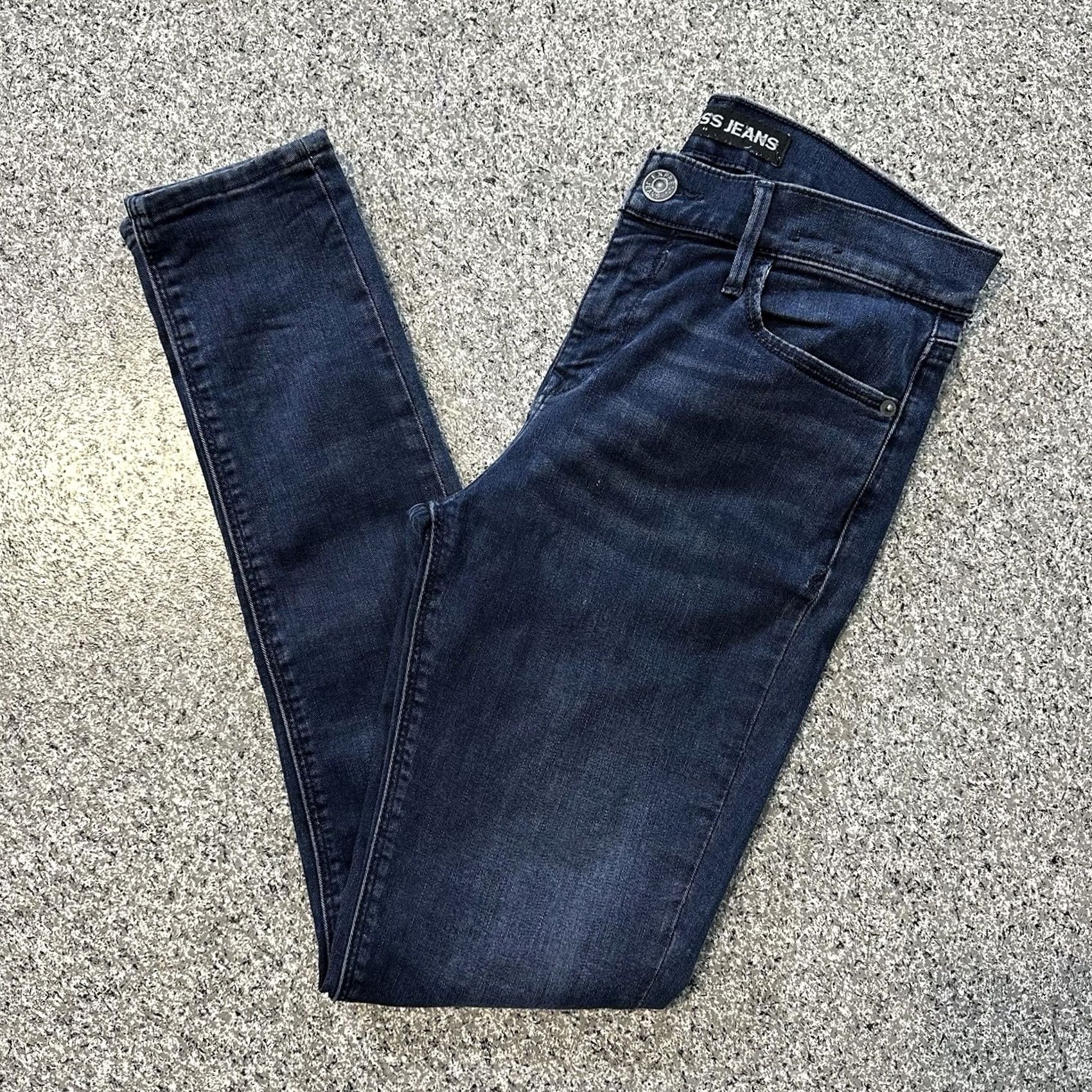 Express Express Womens Jeans 8 Mid Rise Denim Jeggings Stretch Pockets Blue 29x30 Size 29" - 2 Thumbnail