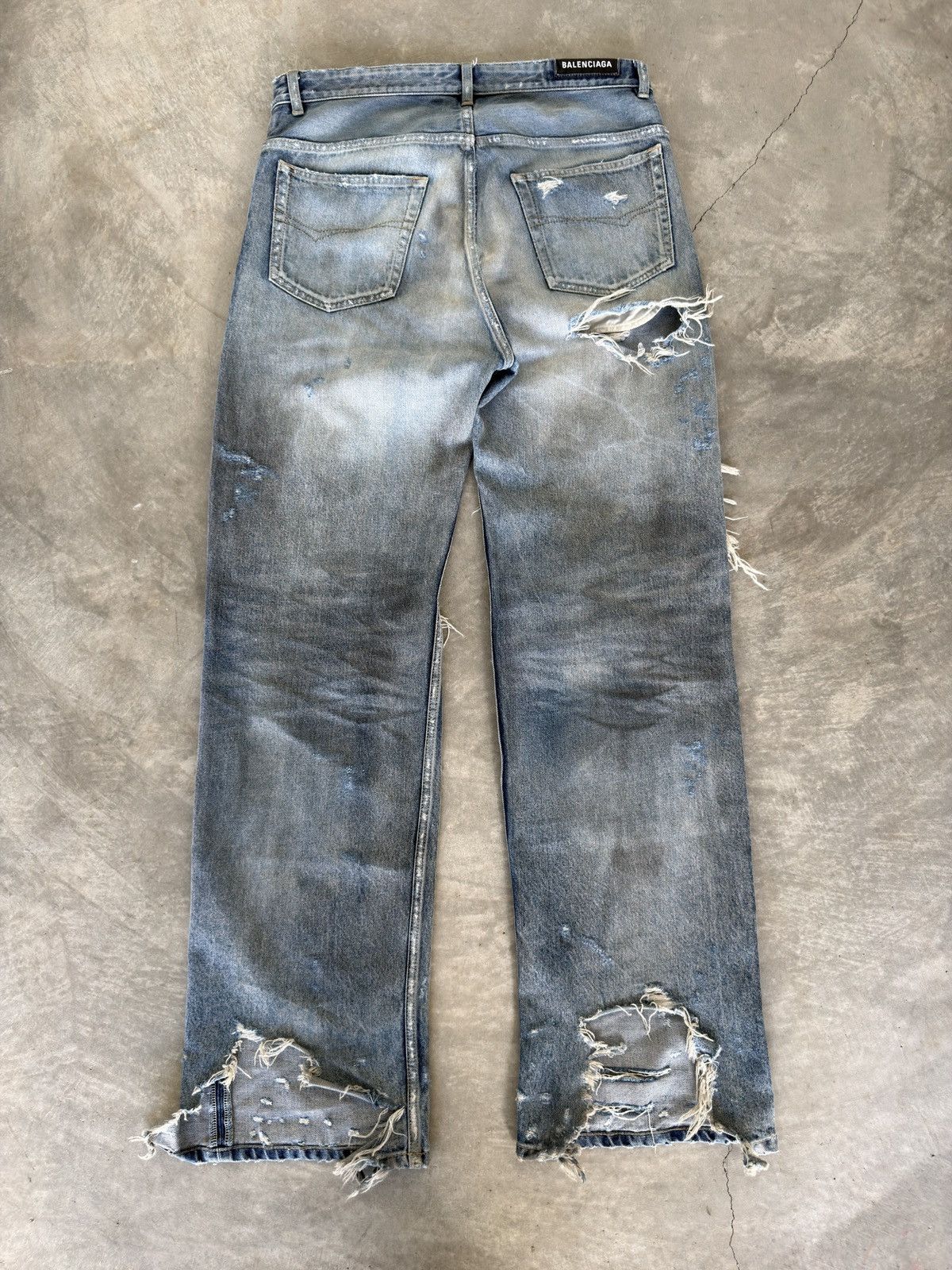 Balenciaga SOLD**Balenciaga SS23 destroyed mudwash jeans Size US 34 / EU 50 - 4 Thumbnail