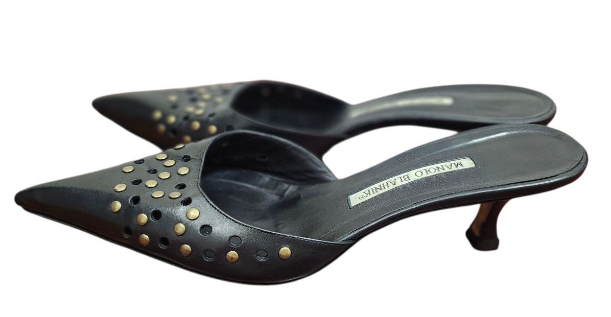 Manolo Blahnik Manolo Blahnik Leather Lasercut Accents Mules Women's Size US 10 / IT 40 - 7 Thumbnail