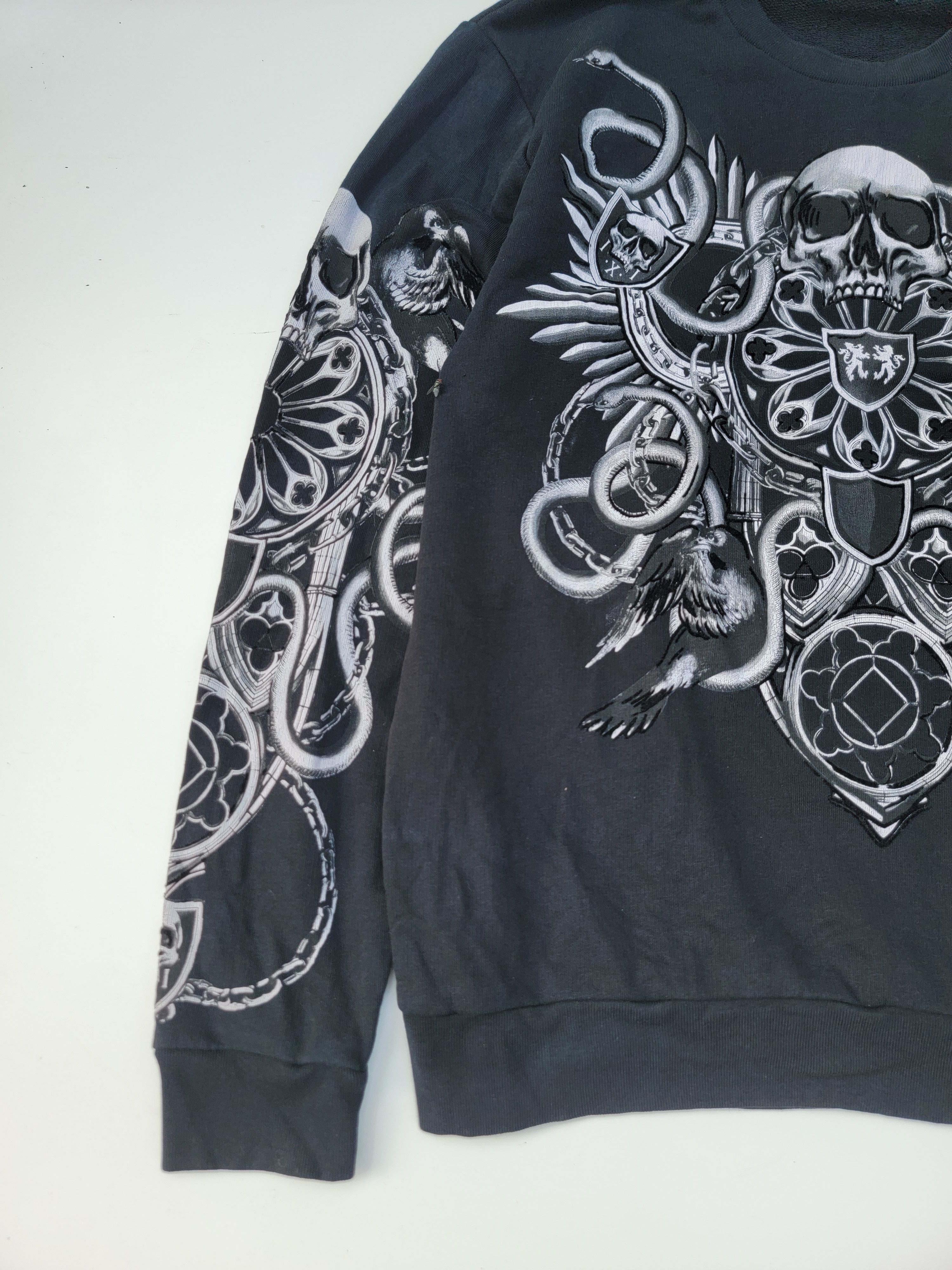 Vintage × Zara ✅️Vtg Y2K Zara Skull Over Print Size US L / EU 52-54 / 3 - 6 Thumbnail