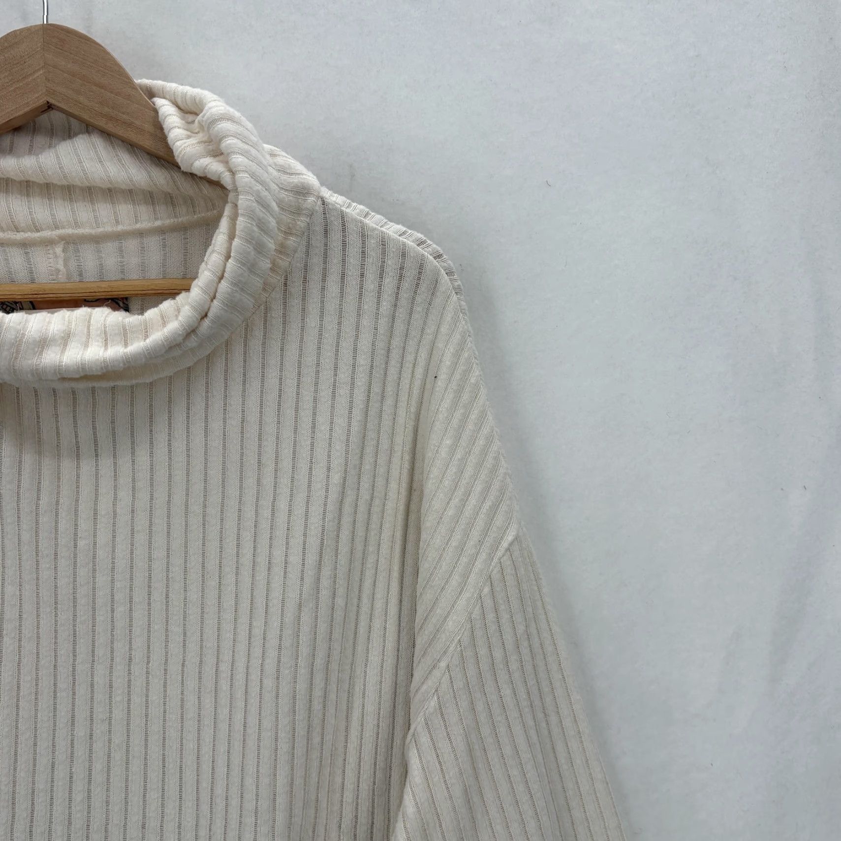 Vintage Maeve Sweater Womens Large White Knit Pullover Cowl Neck Knitwear Ribbed Vib Su Size L / US 10 / IT 46 - 2 Thumbnail
