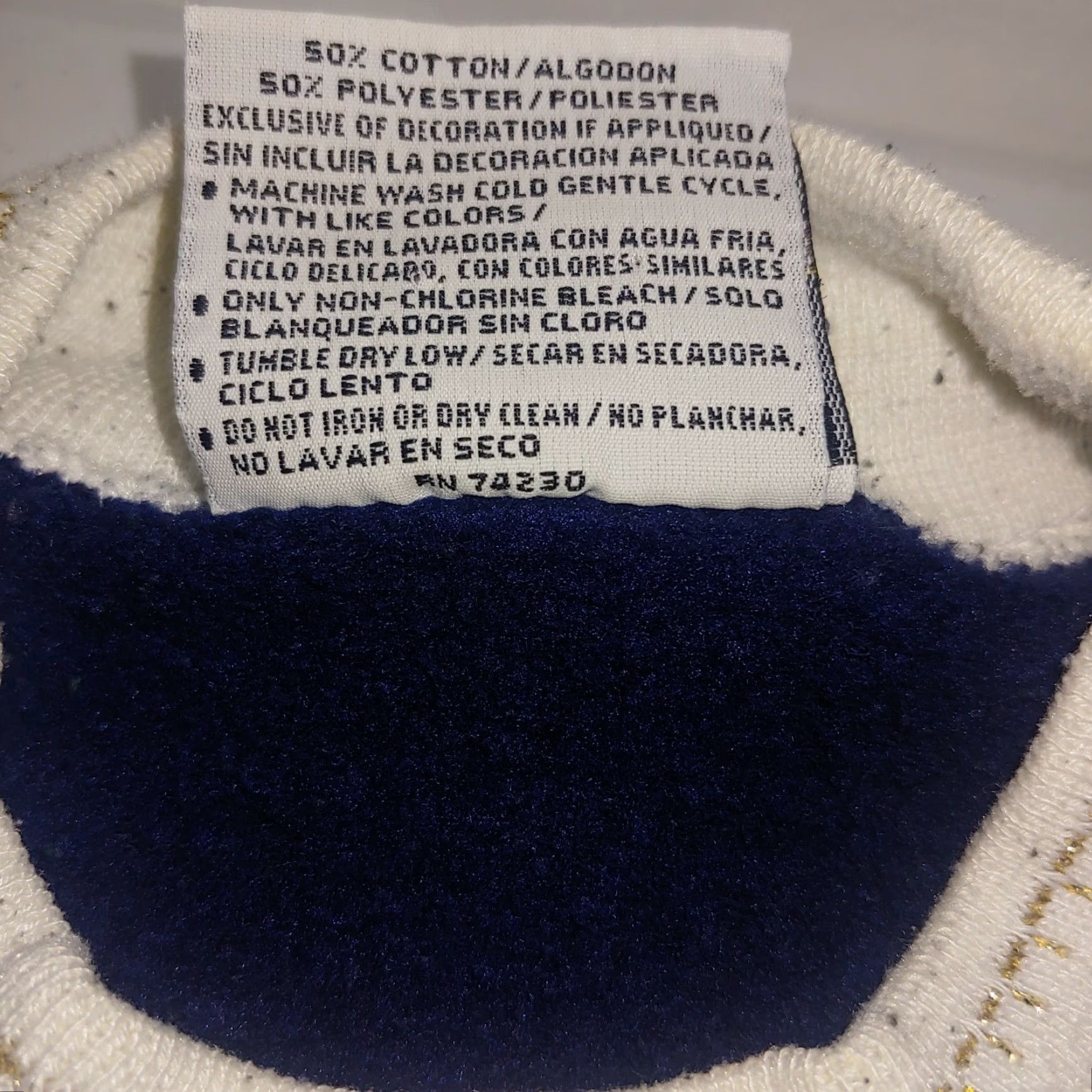 Vintage Gopher Sport Sweatshirt Womens L Blue Vintage Angel Love Cabin Nature Guardian Angels Graphic Print Pullover Knit Cotton Polyester Size L / US 10 / IT 46 - 6 Thumbnail