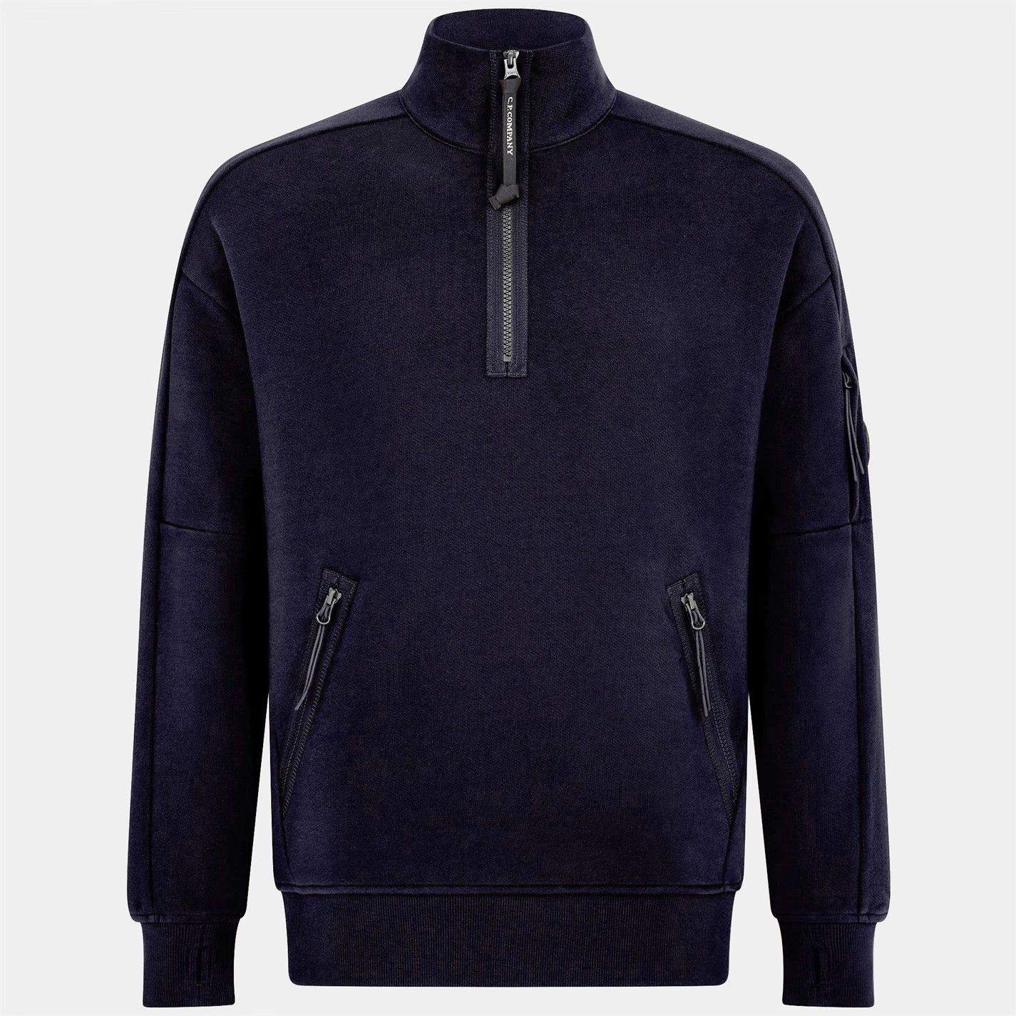 C.P. Company o1g2r1mq0426 Lens Quarter-Zip Fleece Sweatshirt in Blue Size US XS / EU 42 / 0 - 1 Thumbnail