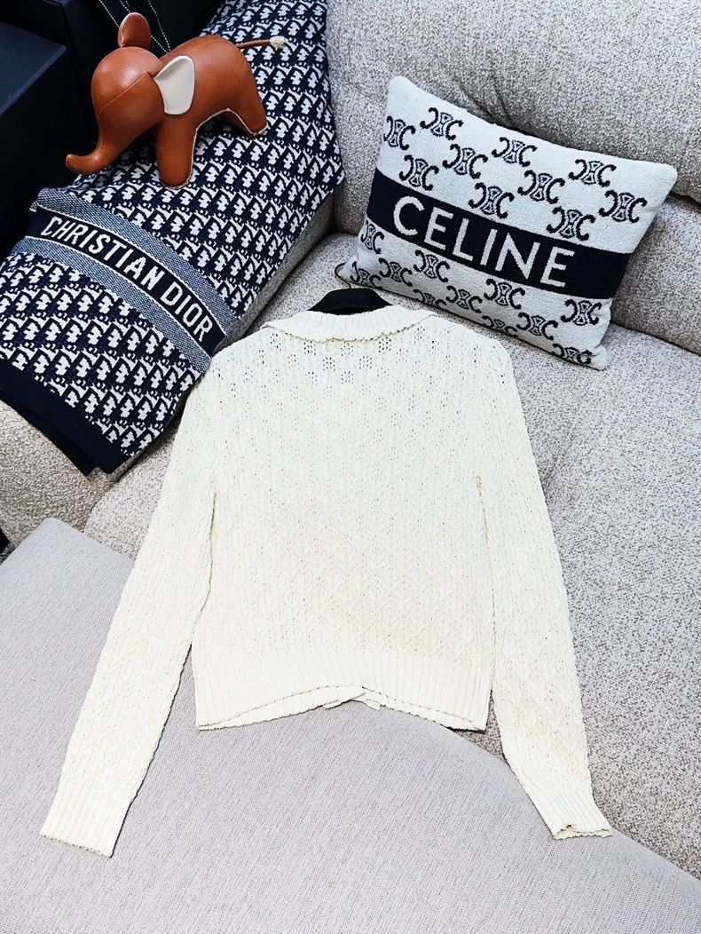 Chanel Chanel 25C beige ruffled long-sleeved knitted cardigan co Size XS / US 0-2 / IT 36-38 - 2 Thumbnail