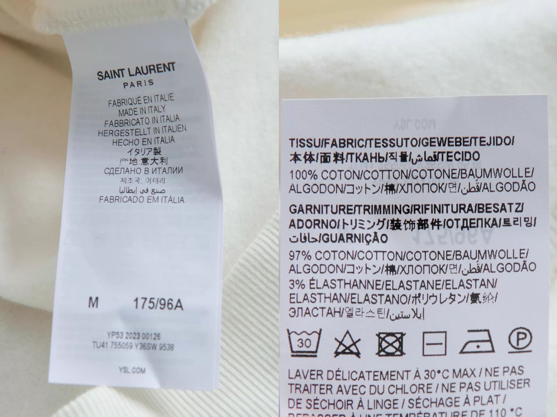 Saint Laurent Paris SAINT LAURENT 2023AW Cream Draped Cowl Neck Sweatshirt Size M / US 6-8 / IT 42-44 - 9 Thumbnail
