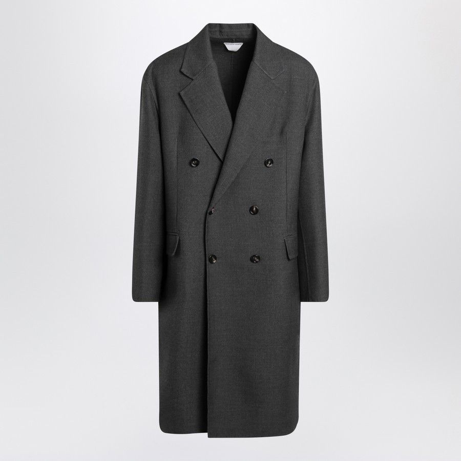Bottega Veneta o1d2blof0825 Double-breasted Wool Coat in Gray Size US M / EU 48-50 / 2 - 1 Thumbnail