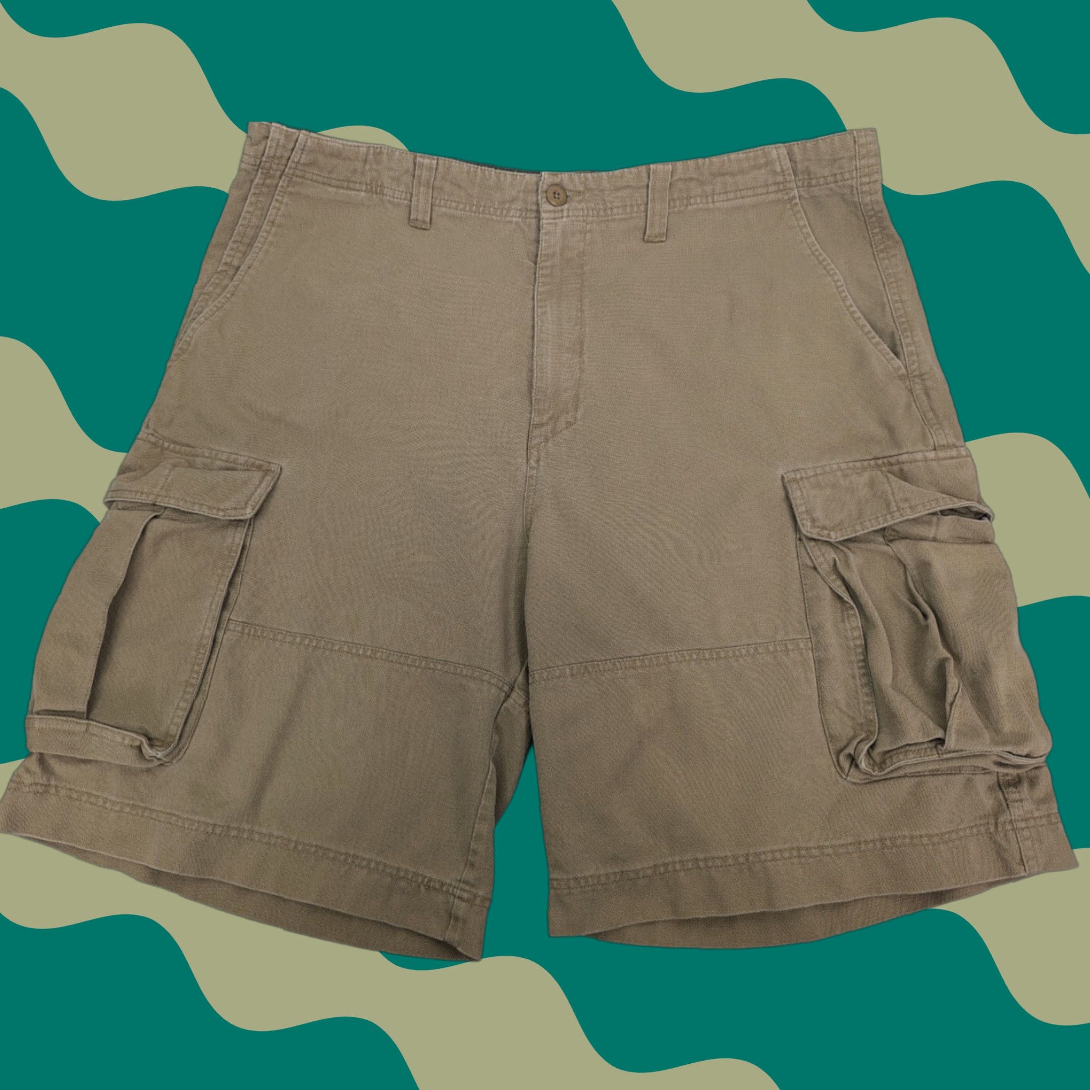 Ocean Pacific VINTAGE Ocean Pacific OP Cargo Shorts Baggy Men's 38 Khaki Canvas Pockets Brown Beige 90s Cargo Shorts Mens Size US 38 / EU 54 - 1 Thumbnail