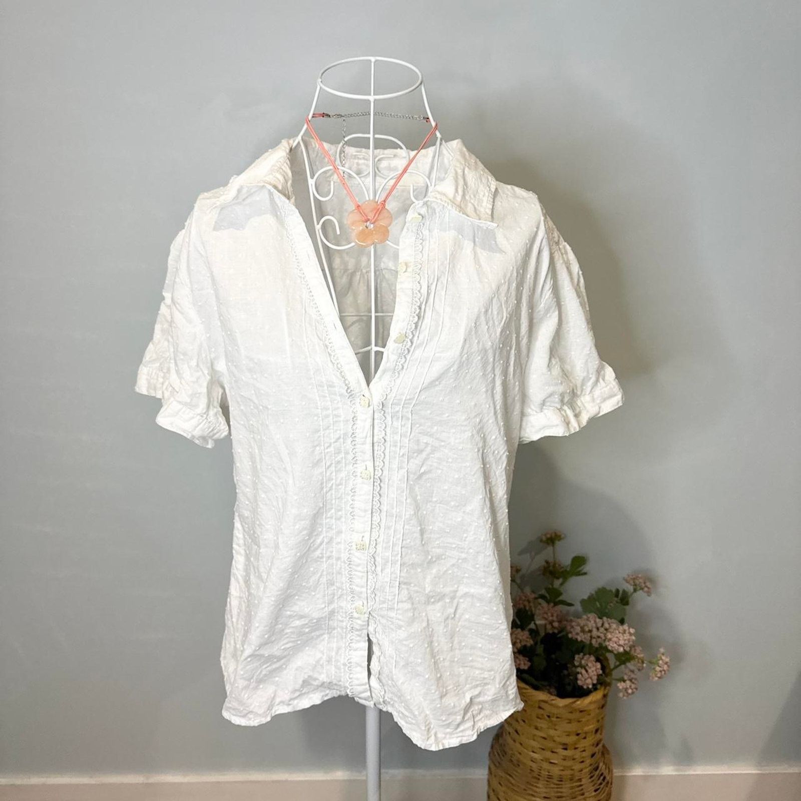 Other The perfect vintage style white babydoll top Size M / US 6-8 / IT 42-44 - 2 Thumbnail