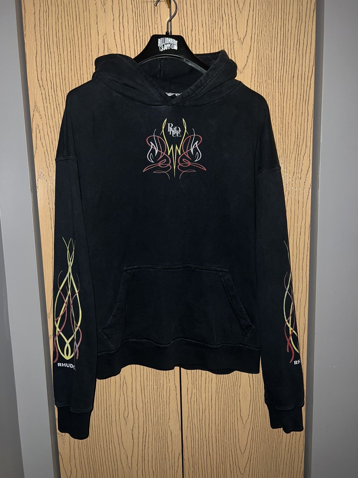 Rhude Rude Hot Rod Hoodie Black Motorsport Racing Team 2022 Sz L | Grailed