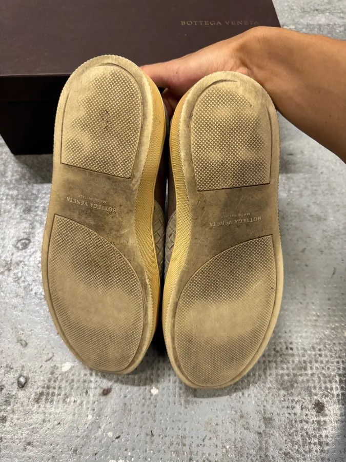 Bottega Veneta Bottega Veneta Intrecciato Woven Suede Beige Leather Low Sneakers Size US 7 / EU 40 - 5 Thumbnail