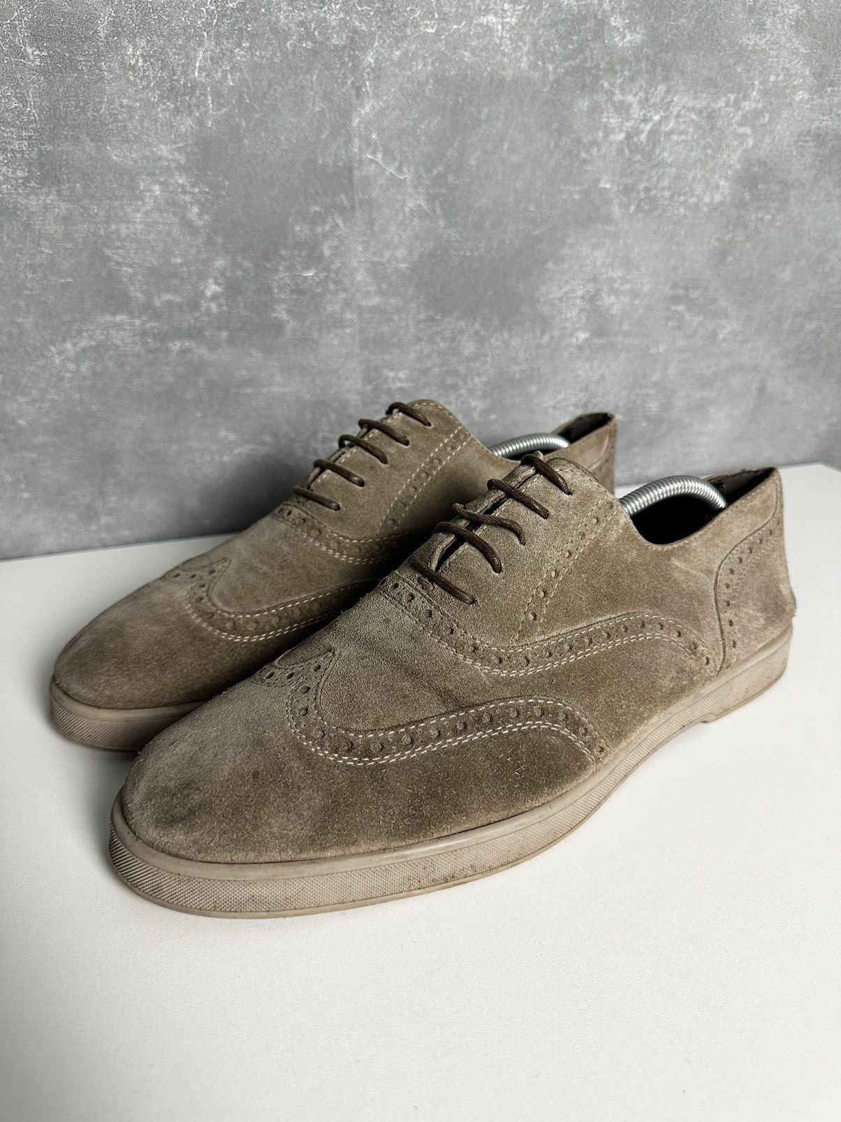 Ermenegildo Zegna Ermenegildo Zegna Suede Beige Made in Italy Brogue ...