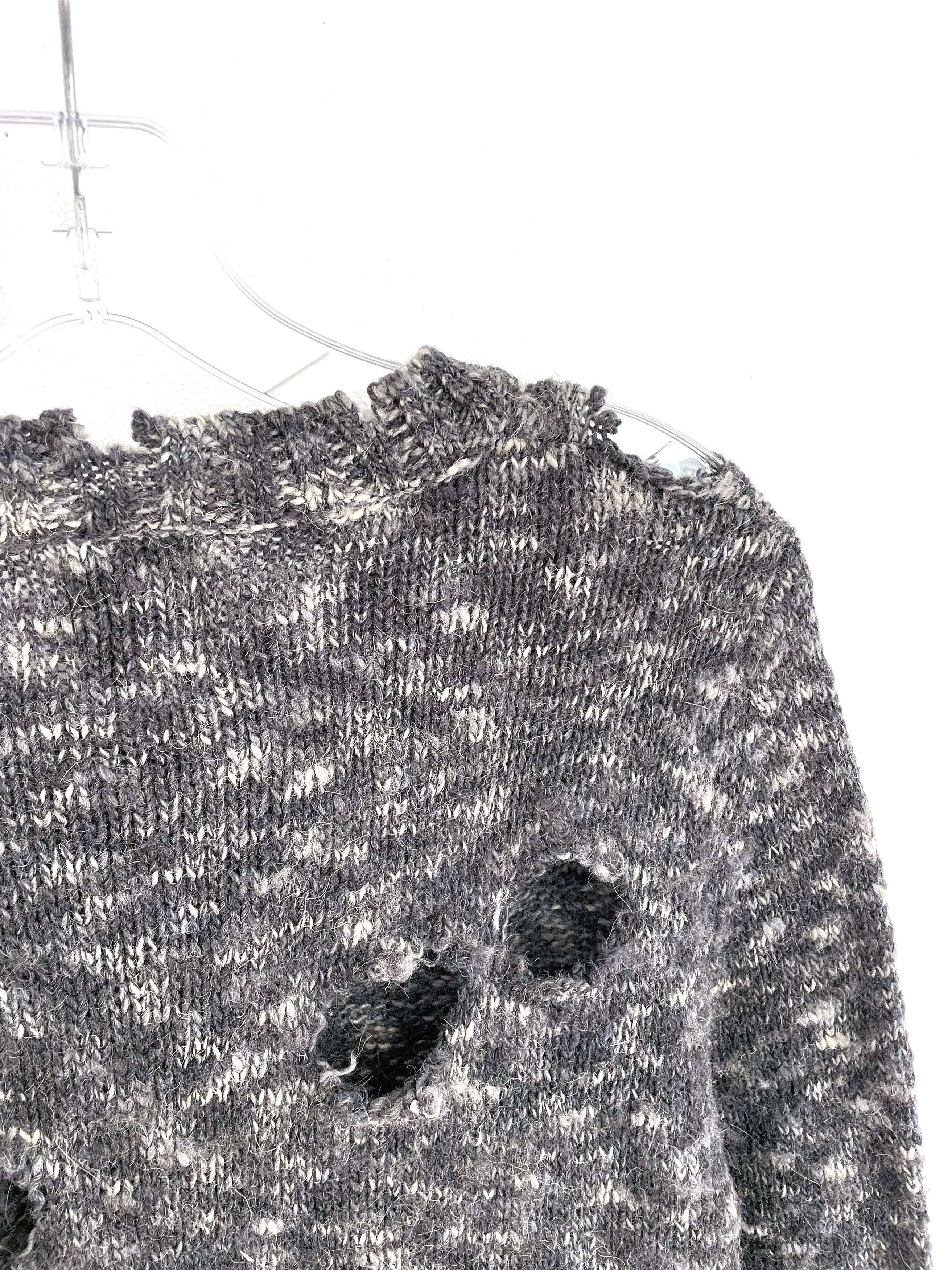 Yohji Yamamoto AAR Distressed Knit Sweater Size US M / EU 48-50 / 2 - 10 Thumbnail