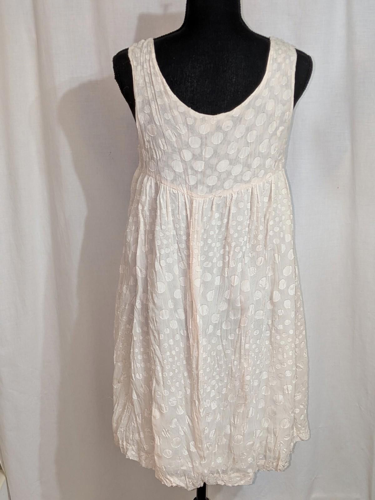 Designer VTG Y2K Xxi White Baby Doll Polka Dot Coquette Dress W/ Bow Size M / US 6-8 / IT 42-44 - 5 Thumbnail