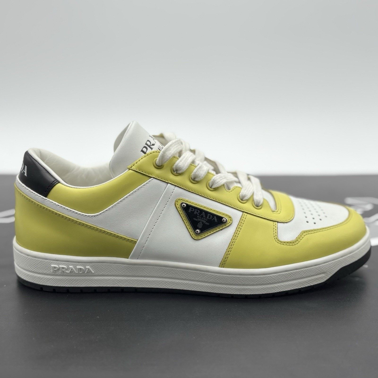 Prada Prada Downtown Low Leather ' Bianco Cedro ' | WORN ONCE! Size US 9 / EU 42 - 2 Thumbnail