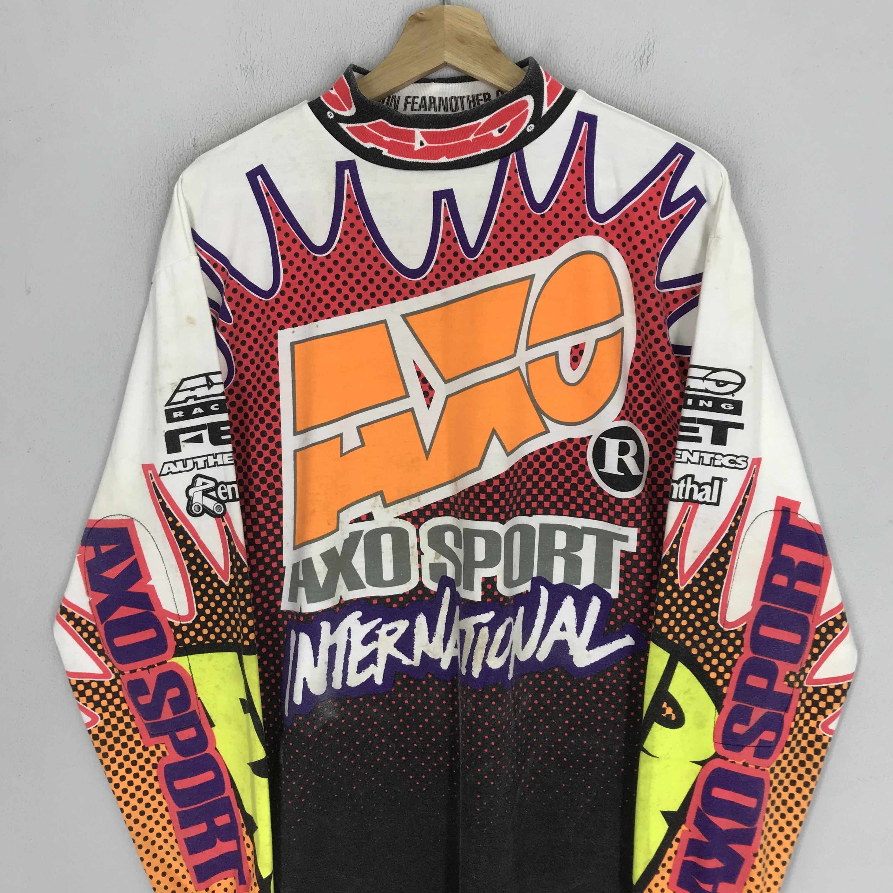 Vintage Vintage 90's Distressed Axo Sport Team Motocross Overprinted Size US M / EU 48-50 / 2 - 4 Thumbnail