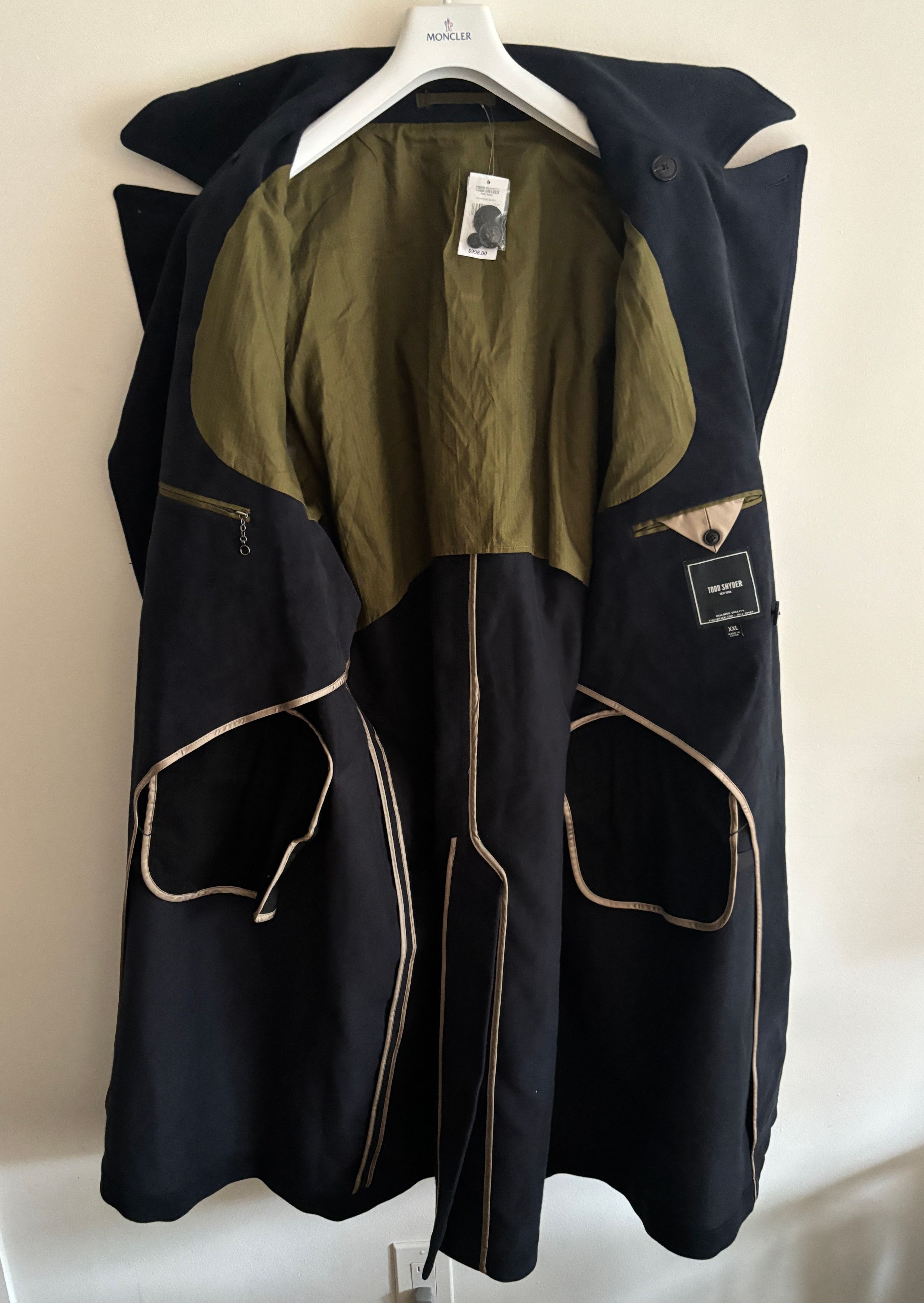 Todd Snyder USD$998 Double Breasted Moleskin Overcoat- Midnight Navy Size US XXL / EU 58 / 5 - 15 Thumbnail