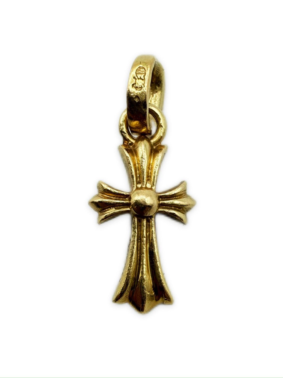 Chrome Hearts 22k Gold Baby Fat Cross Pendant