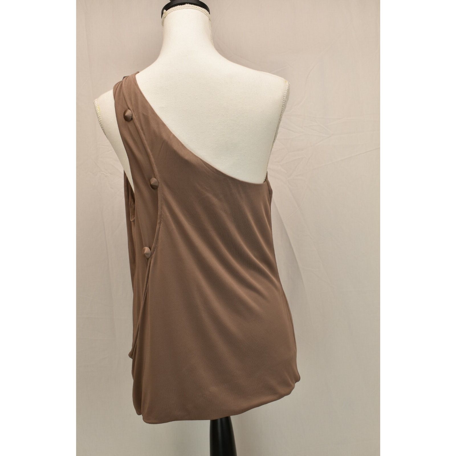 Versace VERSACE BEIGE VISCOSE ONE SHOULDER TOP BLOUSE 44 8 ITALY Size M / US 6-8 / IT 42-44 - 8 Thumbnail