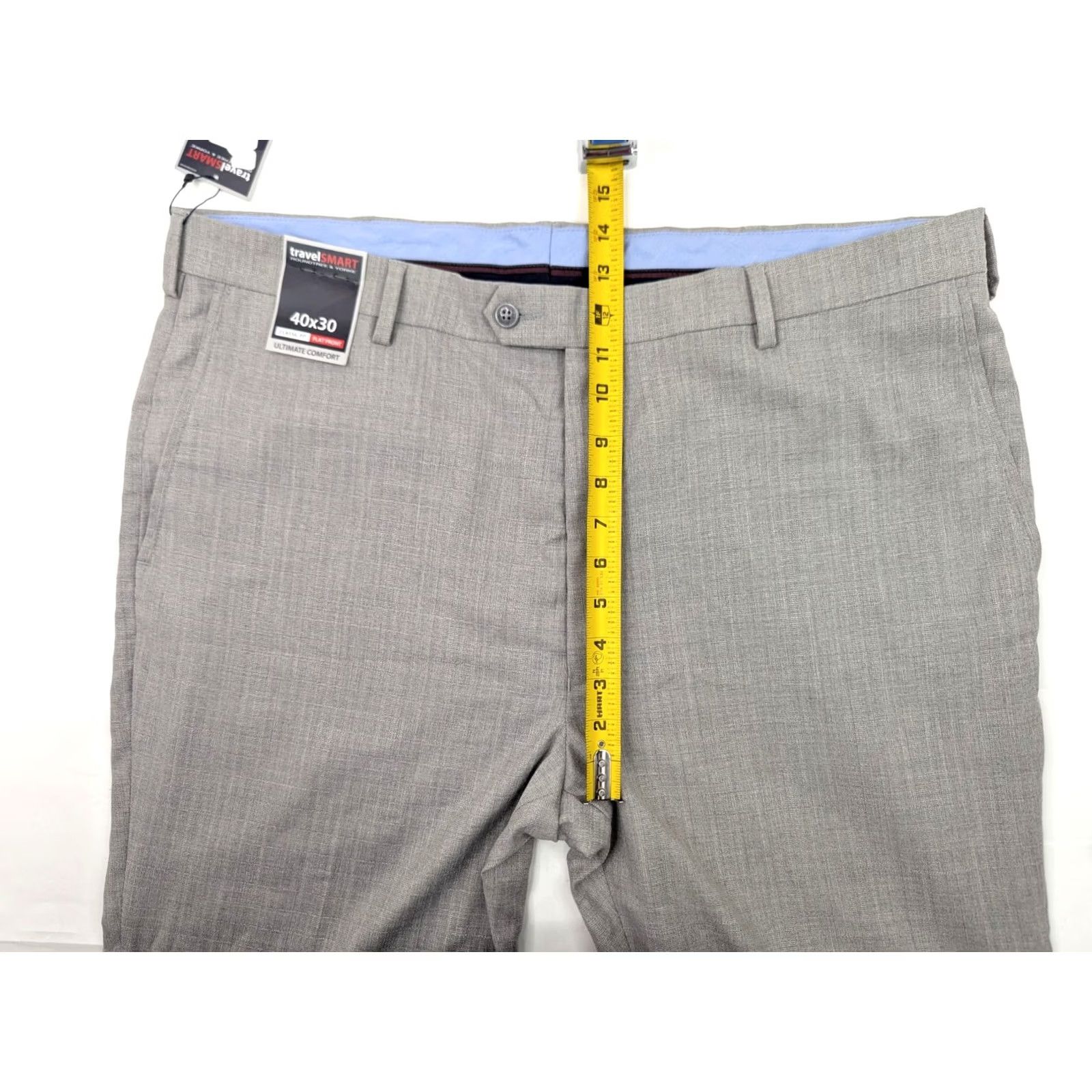 Roundtree & Yorke VINTAGE? No. Roundtree Yorke Travel Smart Classic Fit Flat Front Pants Men 40x30 Heather Gray Size US 40 / EU 56 - 4 Thumbnail