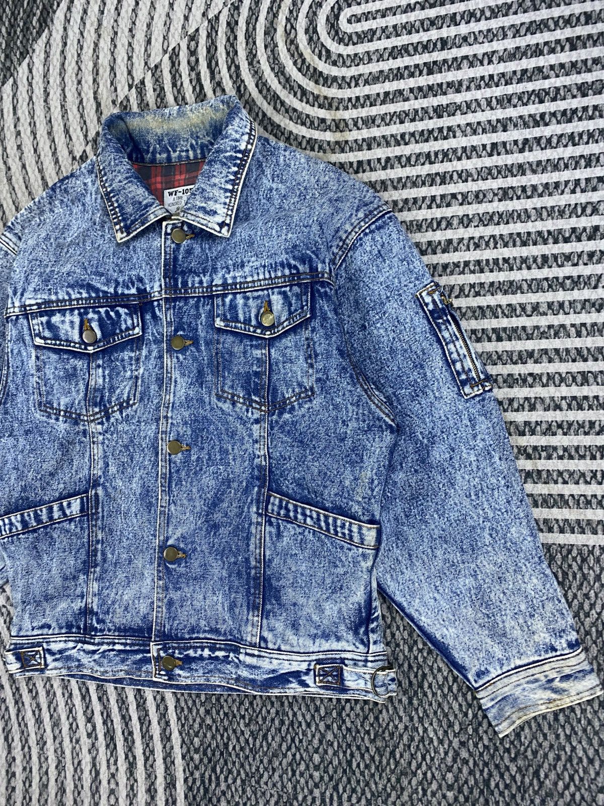Japanese Brand Vintage Work Free Acid Blue Wash Denim Button Style Jacket Size US M / EU 48-50 / 2 - 4 Thumbnail