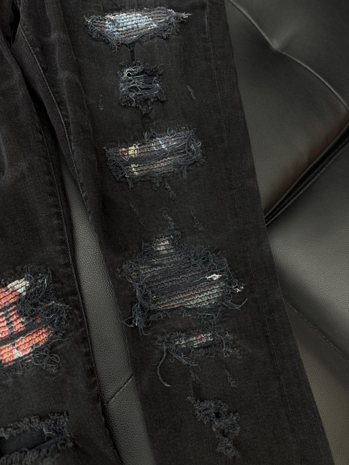 Amiri Amiri Jeans Black Colorful Patch Size 33 🧼 Size US 33 - 7 Thumbnail