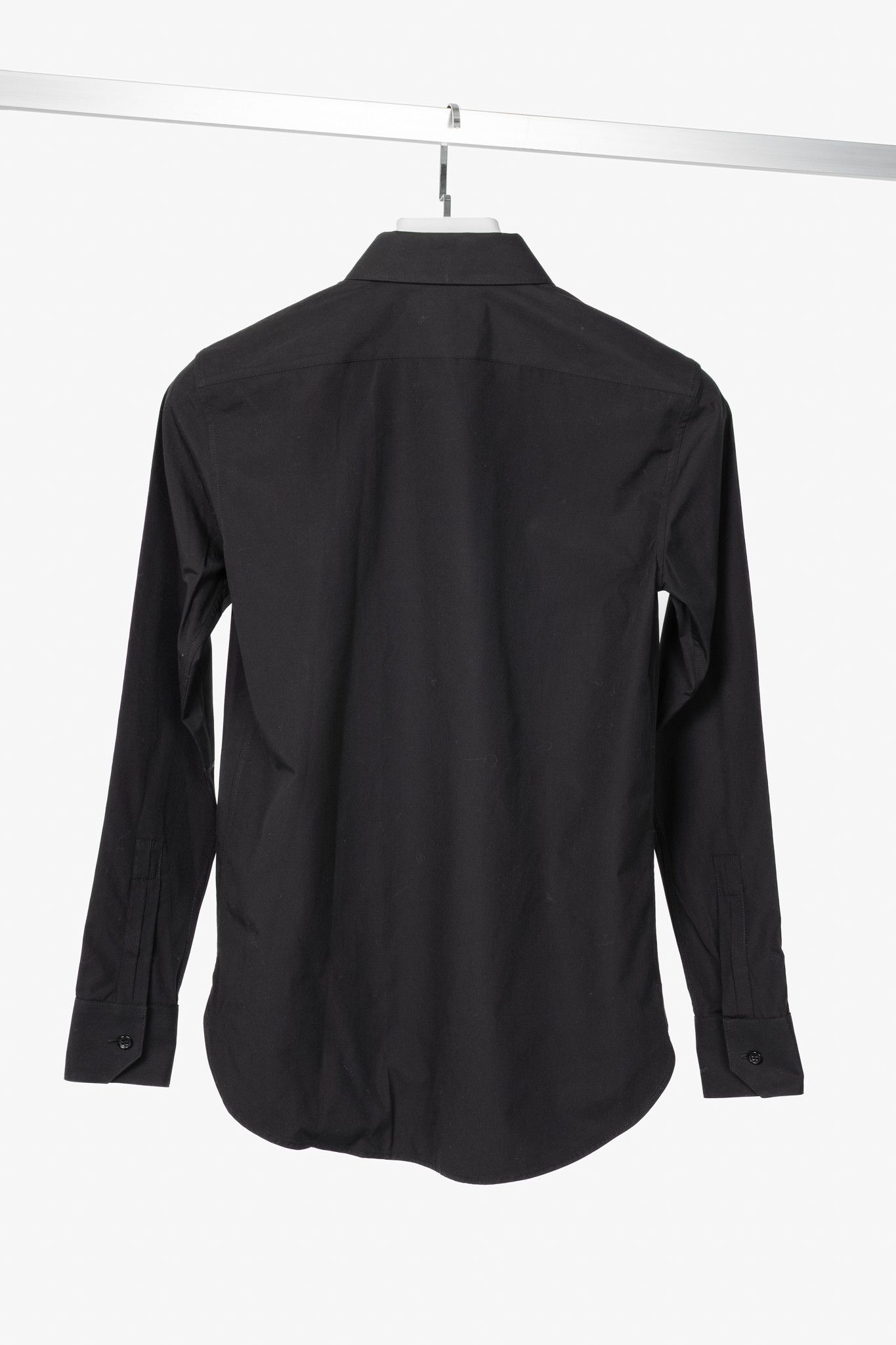 Saint Laurent Paris Saint Laurent Black Cotton-Poplin Buttoned Shirt Size S / US 4 / IT 40 - 2 Thumbnail