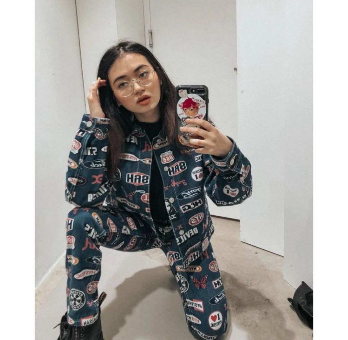 X-girl × HYSTERIC GLAMOUR Denim jacket HYSTERIC GLAMOUR x X-GIRL DENIM JACKET JP RARE