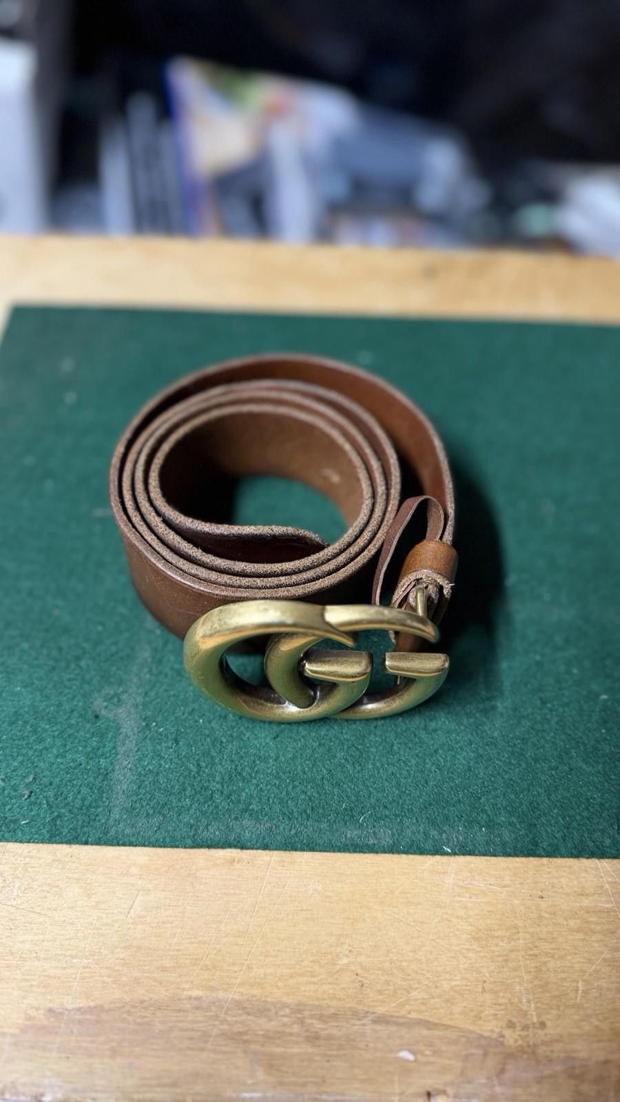 Gucci Gucci GG Marmont Brown Leather Size 85/34 Made in Italy Size ONE SIZE - 3 Thumbnail