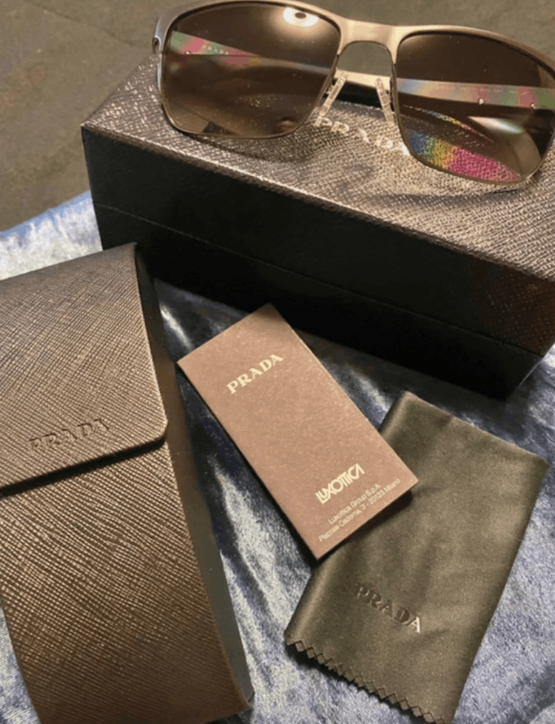 Prada × Vintage PRADA Sunglasses Rectangle Wrap Shield Metal Symbole Sport Size ONE SIZE - 2 Thumbnail