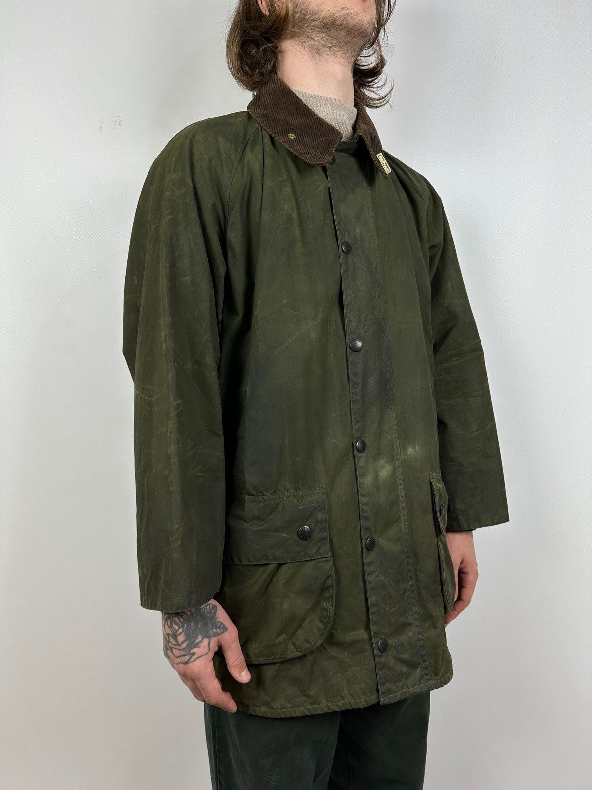 Barbour Vintage Waxed Vintage Barbour Gamefair Waxed Coat Jacket Made in England Grailed