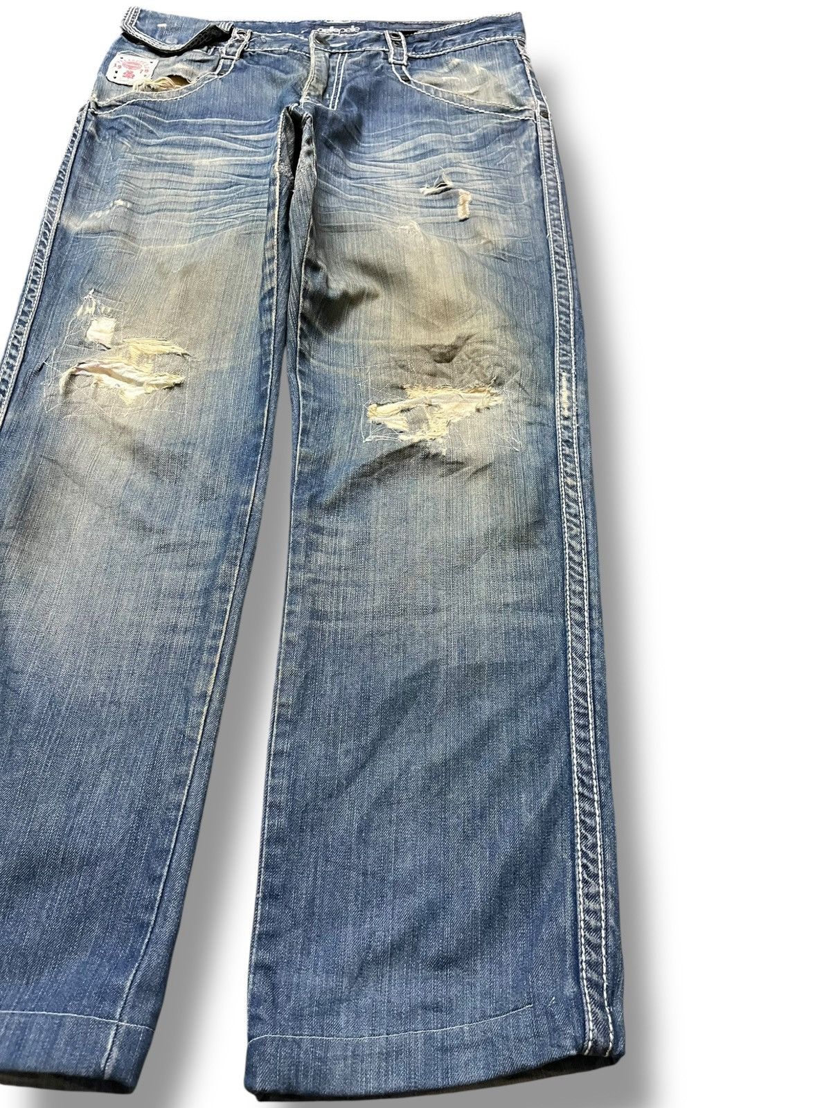 Pelle Pelle Vintage Pelle Pelle Ripped Distressed Denim Size US 35 - 4 Thumbnail