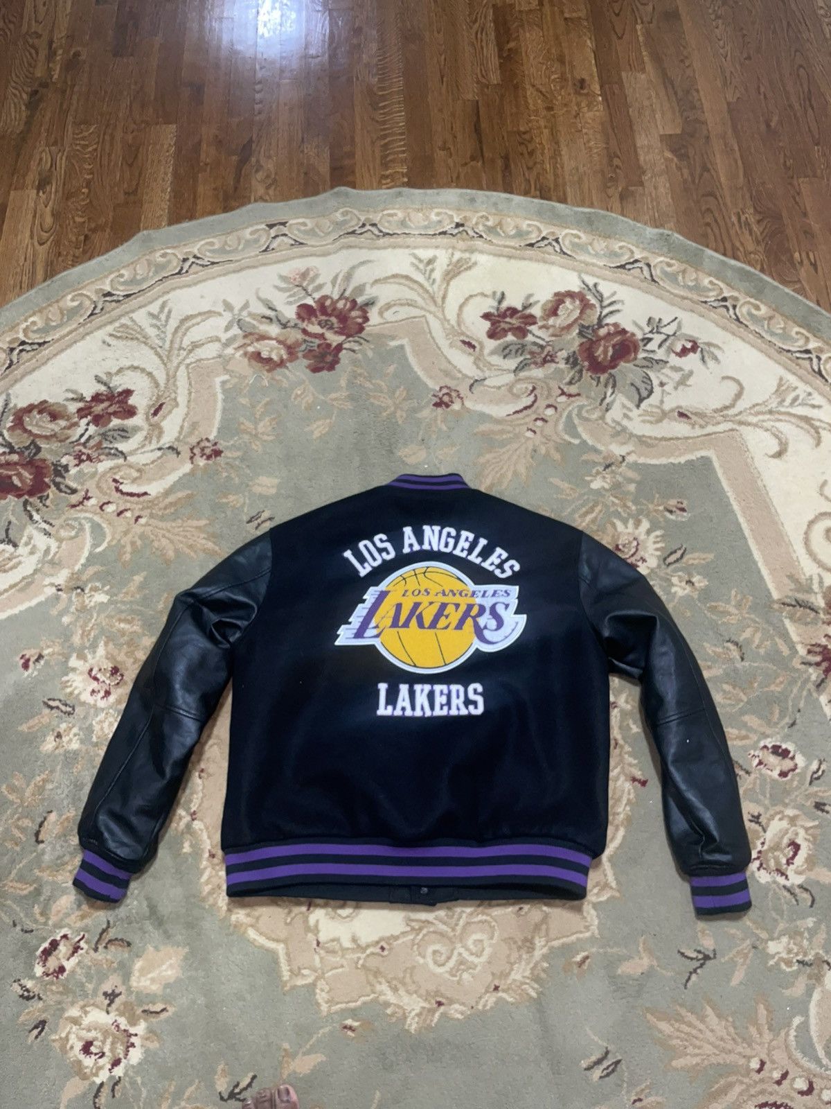 Starter Men's Los Angeles Lakers Black Wool & Leather Varsity Jacket Size US L / EU 52-54 / 3 - 5 Thumbnail