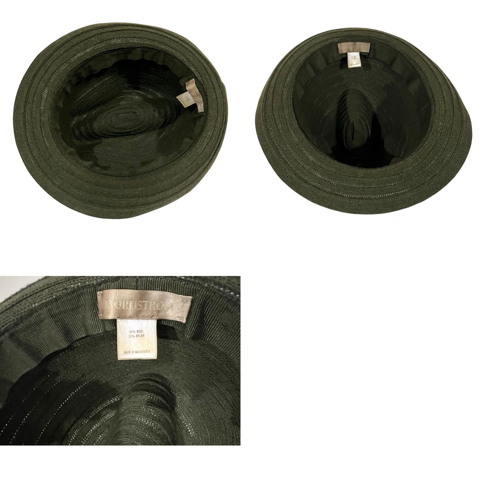 Nordstrom Nordstrom Trilby Hat Fedora Wool Nylon Green with Black Band Unisex One Size Green Mens Womens Hats Size ONE SIZE - 8 Thumbnail