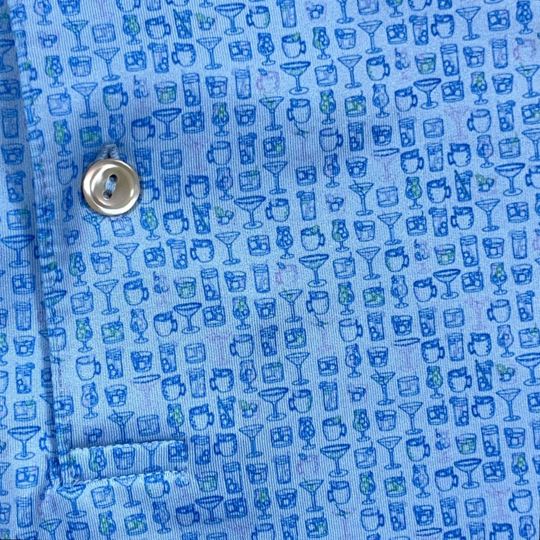 Peter Millar Peter Millar Polo Shirt Men 2XL Blue Geometric Logo Short Sleeve Size US XXL / EU 58 / 5 - 4 Thumbnail