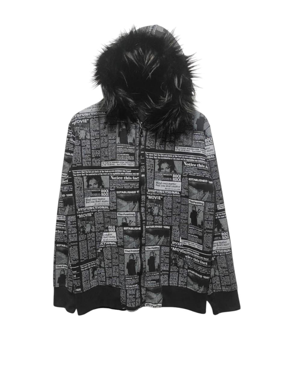 Hysteric Glamour Commontage Newspapper Zip Fur Hoodie LGB IfSixWasNine style Size US L / EU 52-54 / 3 - 1 Thumbnail