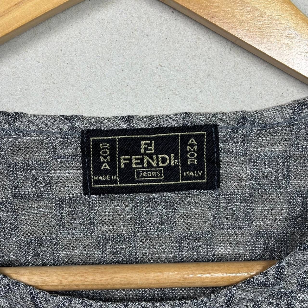 Fendi Fendi Monogram Made in Italy Grey T-Shirt Size US M / EU 48-50 / 2 - 4 Thumbnail