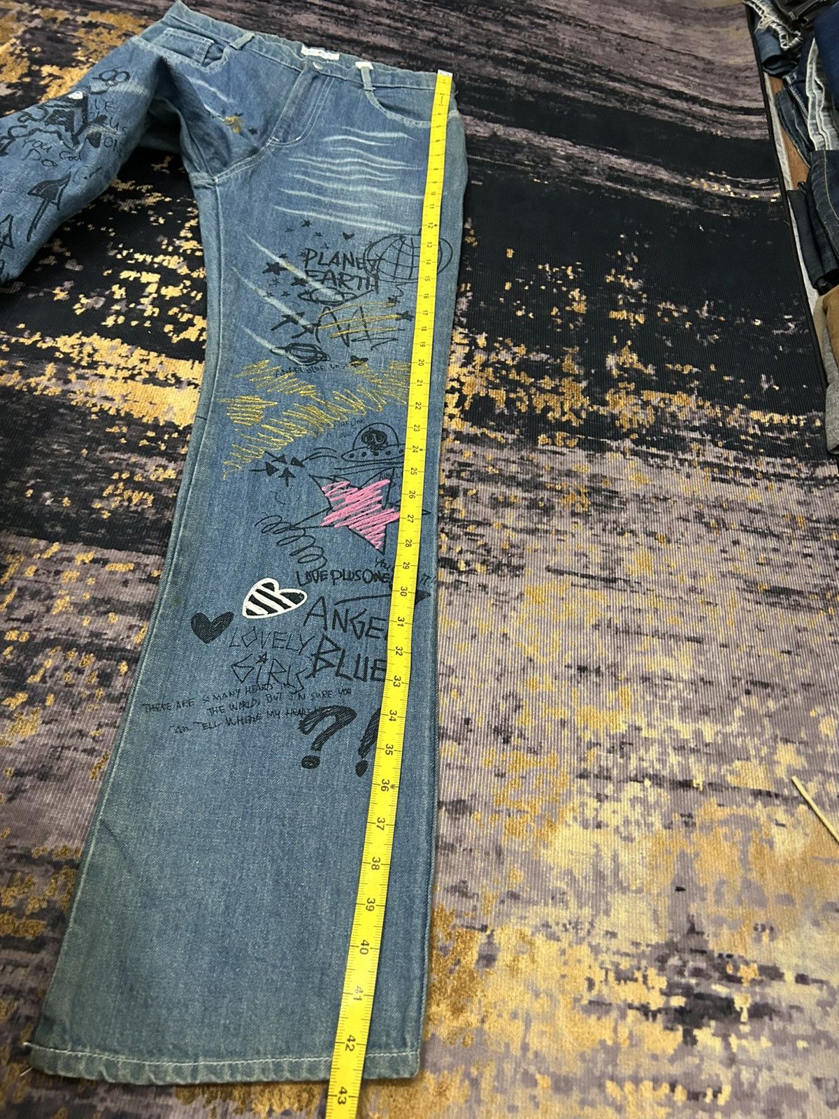 Angel Blue Vintage Angel Blue Claw Mark Faded Flare Jeans Size US 28 / EU 44 - 25 Thumbnail
