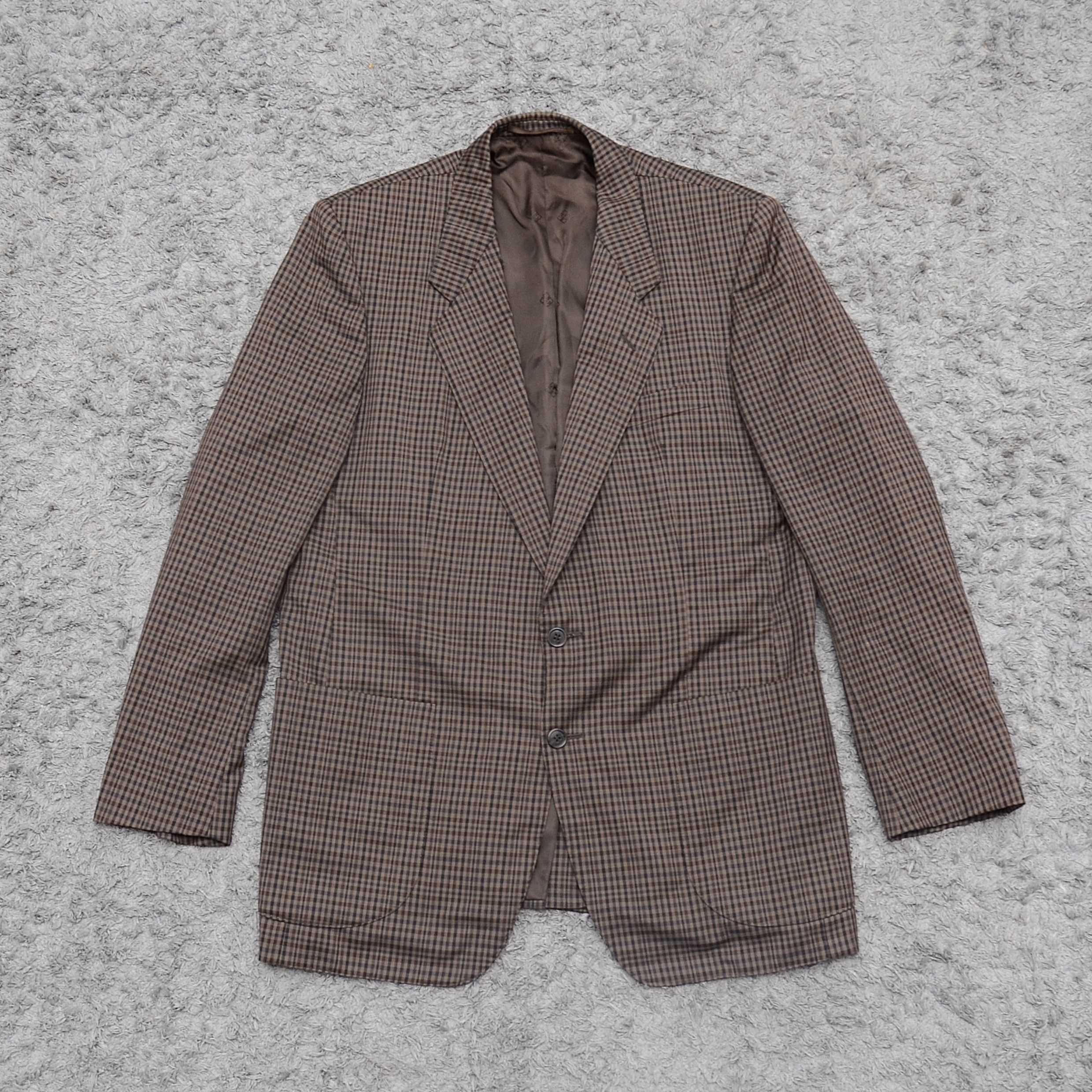 Givenchy × Vintage Vintage Gentelmen Givenchy Paris Coat Check Blazer Size 50 Size 50R - 1 Thumbnail