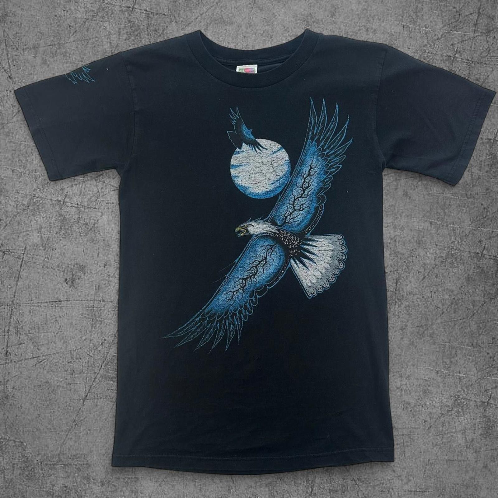 Vintage 90s Eagle Moon Tee Size US S / EU 44-46 / 1 - 1 Thumbnail