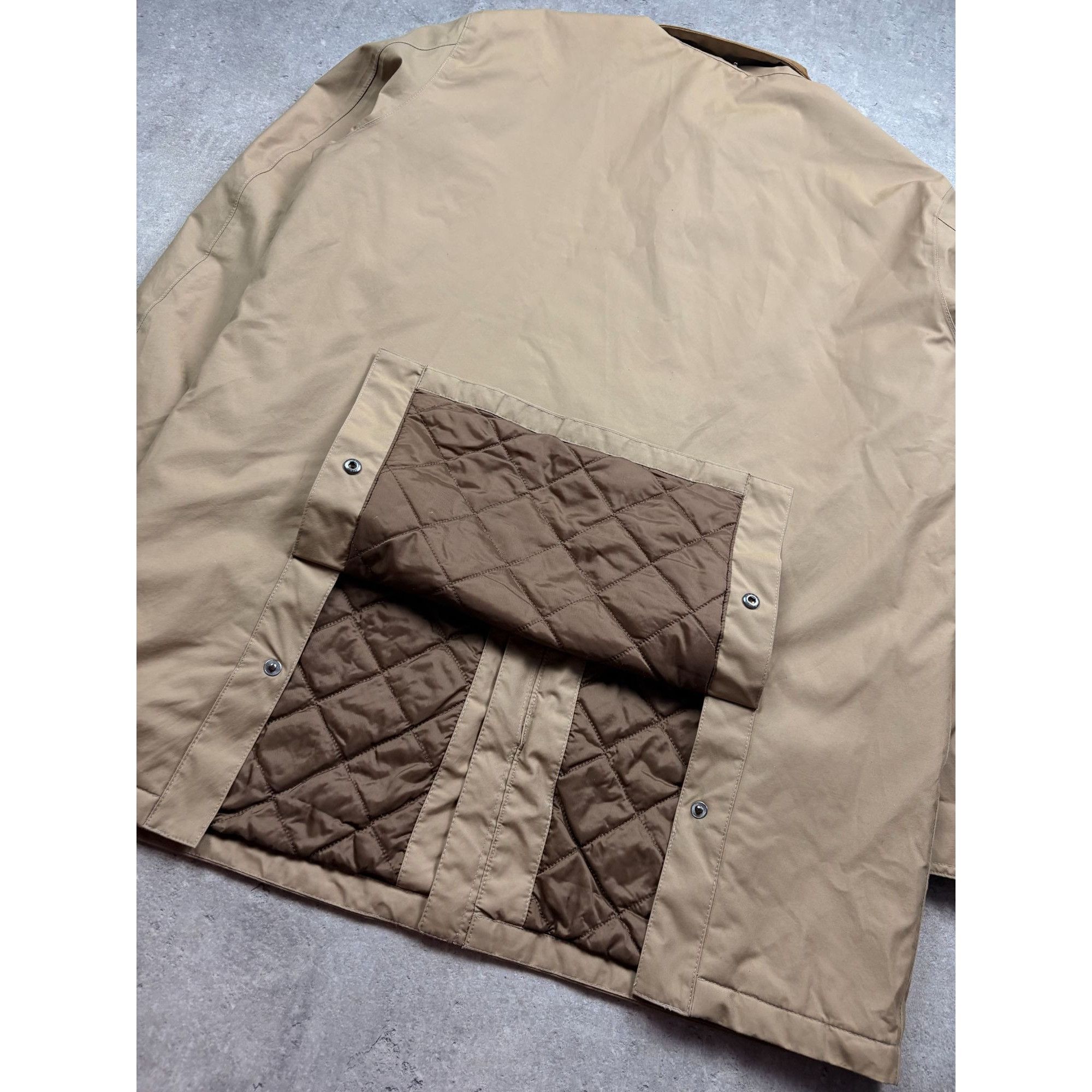 Barbour Barbour Mens Beige Waxed Cotton Jacket W/ Corduroy Collar & Size US XXL / EU 58 / 5 - 7 Thumbnail