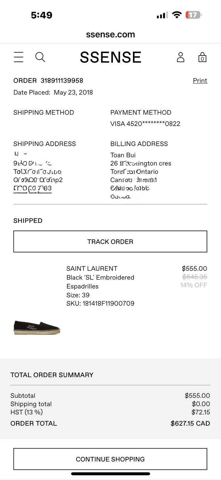 Yves Saint Laurent Saint Laurent Logo Embroidered Slip-On Espadrilles Size US 6.5 / EU 39-40 - 6 Thumbnail