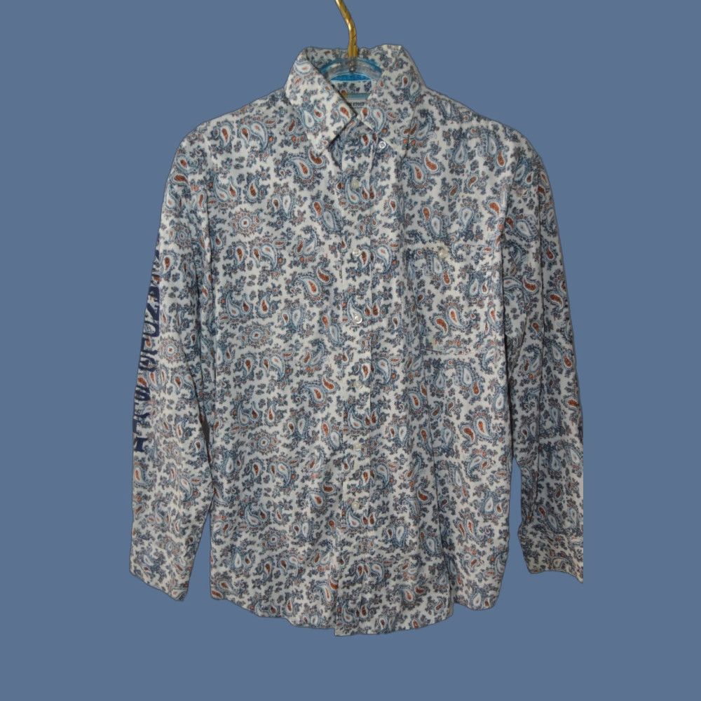 Vintage Panhandle Slim Shirt Men M White Paisley Rough Stock Pockets Western Button-Up Shirt Size US M / EU 48-50 / 2 - 1 Thumbnail
