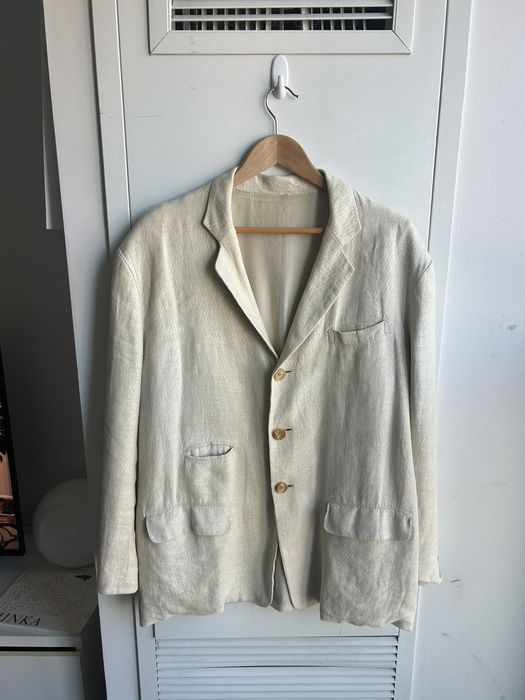 Yohji Yamamoto Yohji Yamamoto Pour Homme Linen Blazer jacket | Grailed