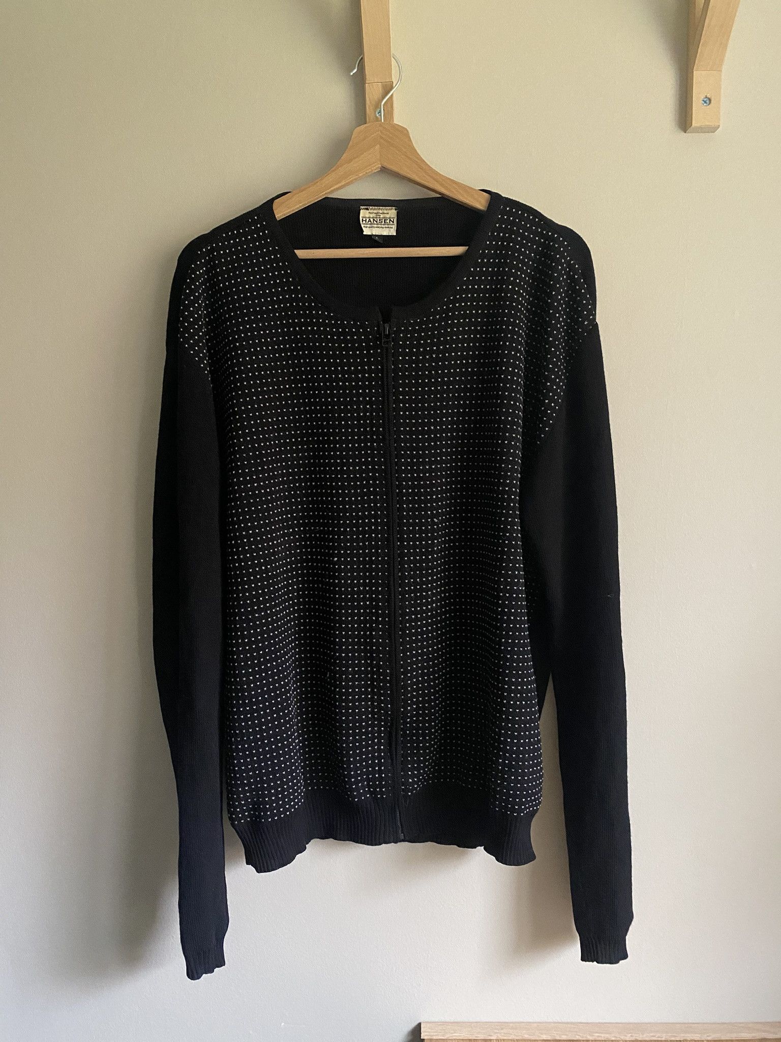 HANSEN Garments Extra Fine Merino Wool - Black Cardigan Size US L / EU 52-54 / 3 - 8 Thumbnail
