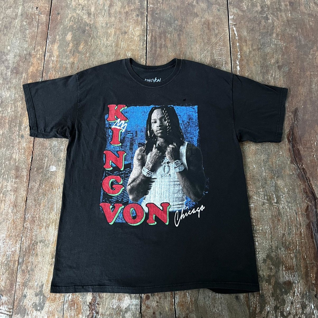 Rap Tees Vintage King Von American Rapper Tour T Shirt Size US XL / EU 56 / 4 - 2 Thumbnail