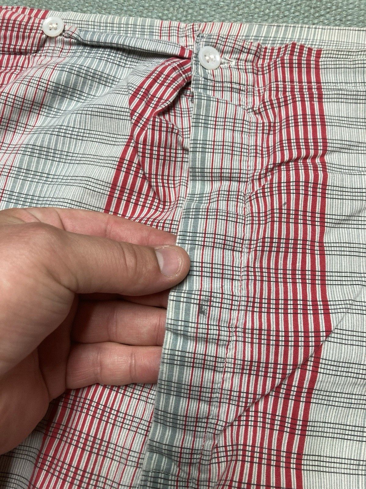 Vintage 1960s lightweight pajama pants cotton shadow plaid lounge Size US 32 / EU 48 - 3 Thumbnail