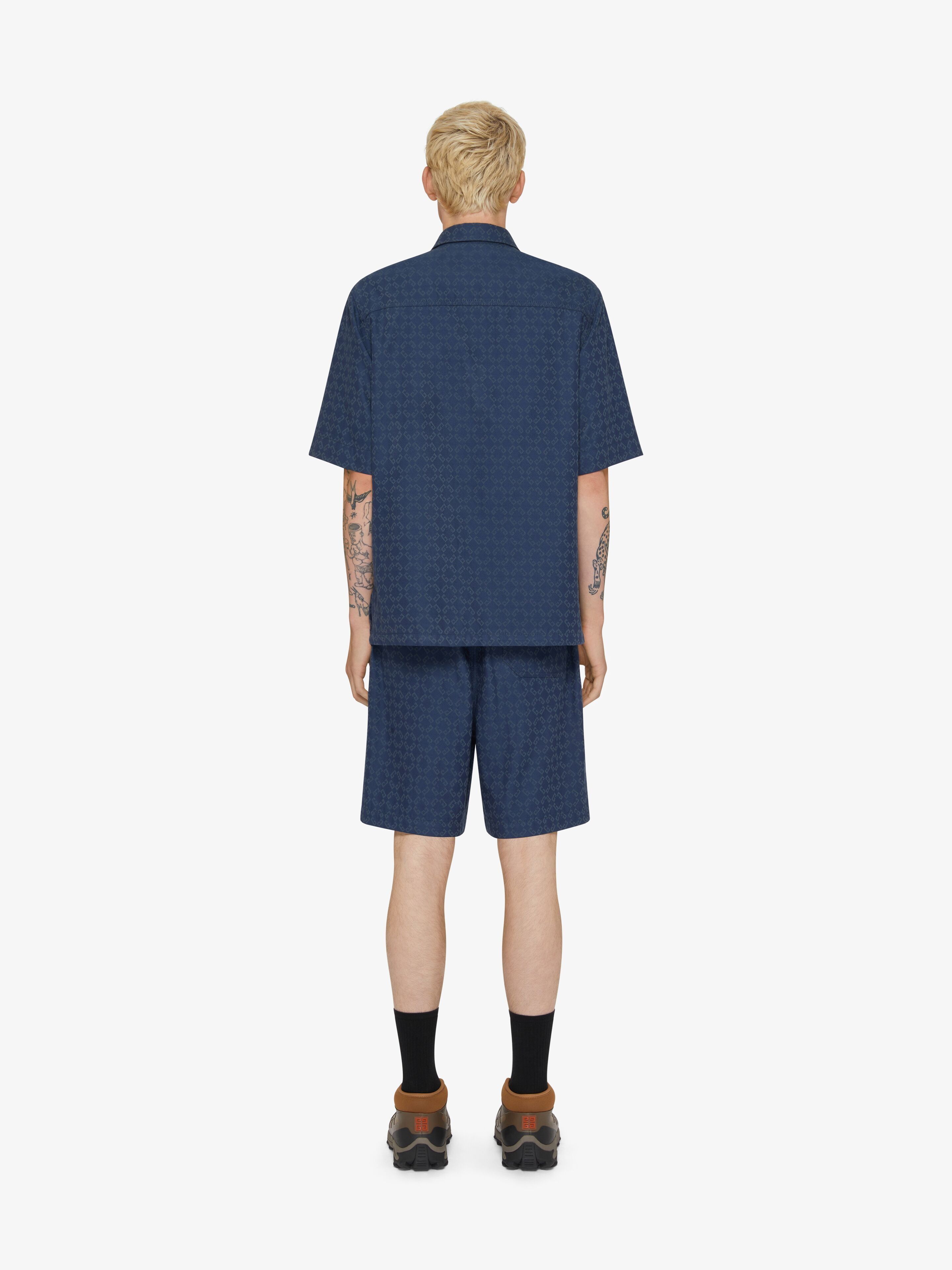 Givenchy o1w1db10426 Monogram Jacquard Shirt in Blue Size US XS / EU 42 / 0 - 4 Thumbnail