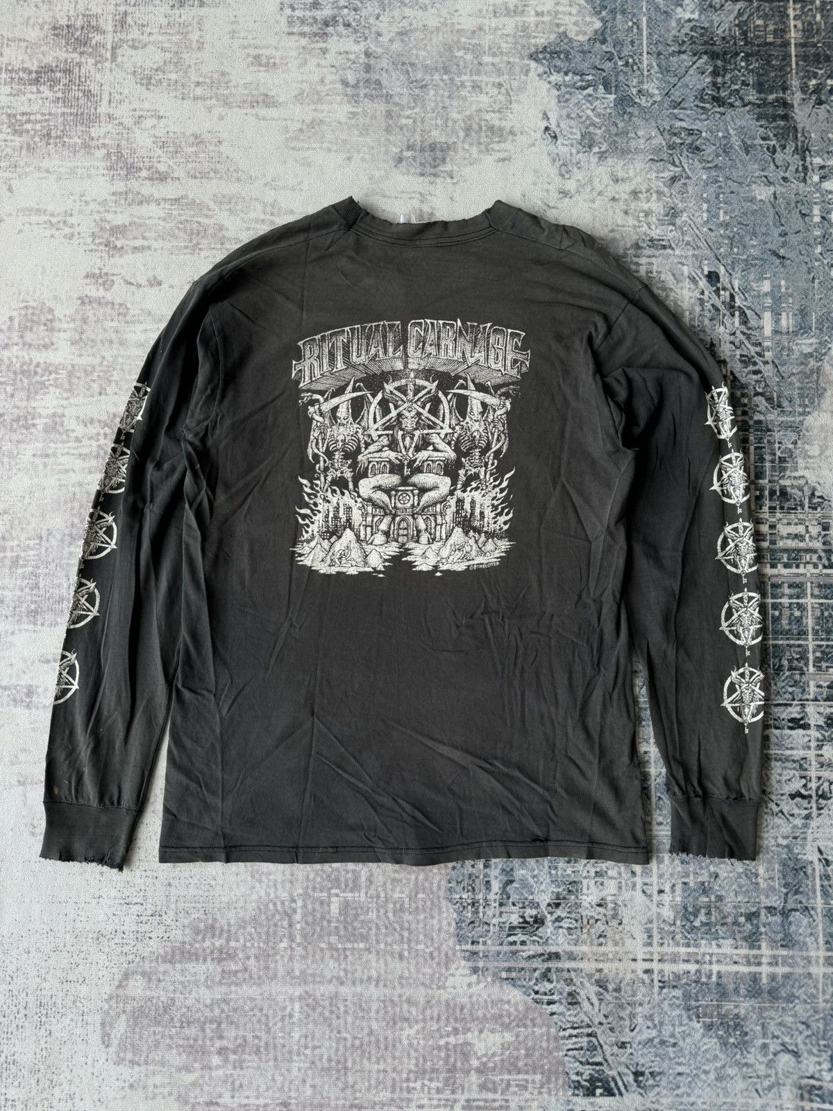 Band Tees × Nirvana × Vintage Vintage Ritual Garnage Metal Core LongSleeves /Bjork Sade Size US M / EU 48-50 / 2 - 4 Thumbnail