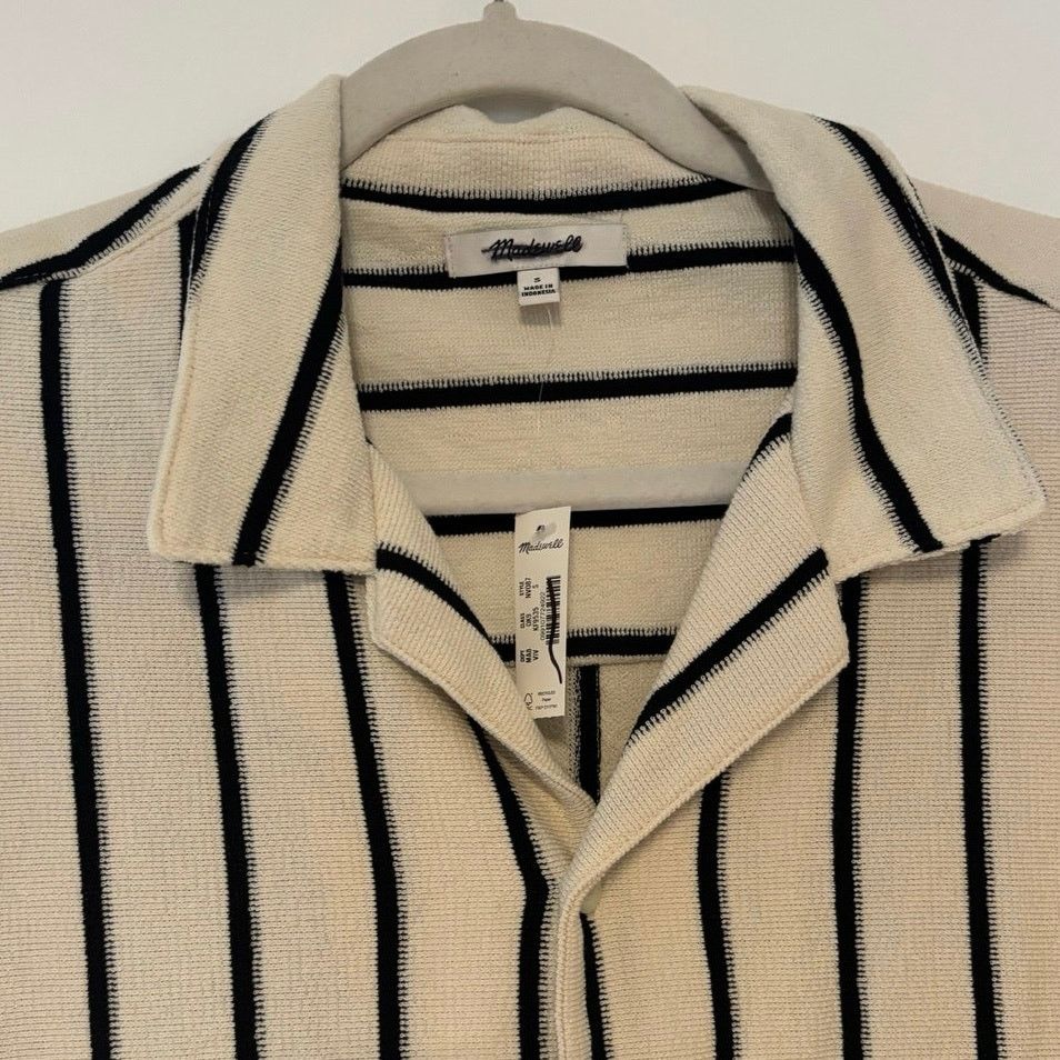 Madewell NWT Madewell Textured Knit Camp-Collar Shirt Ivory Size S Size US S / EU 44-46 / 1 - 5 Thumbnail