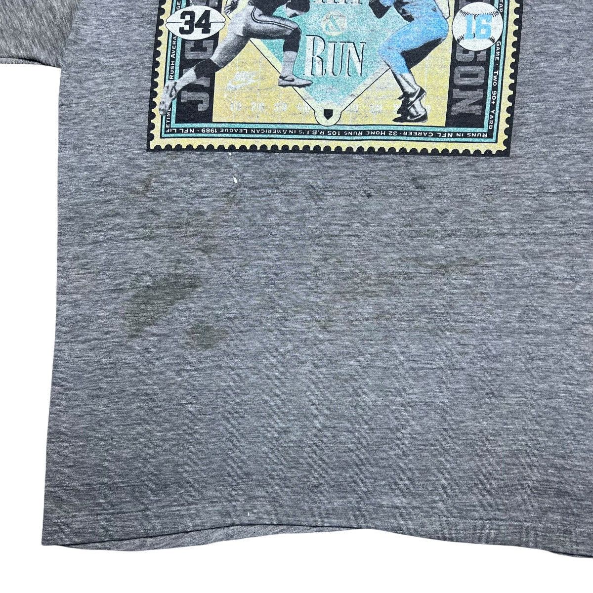 Nike × Vintage Vintage 1980s Nike Bo Jackson Hit & Run Graphic T-Shirt Size US L / EU 52-54 / 3 - 5 Thumbnail